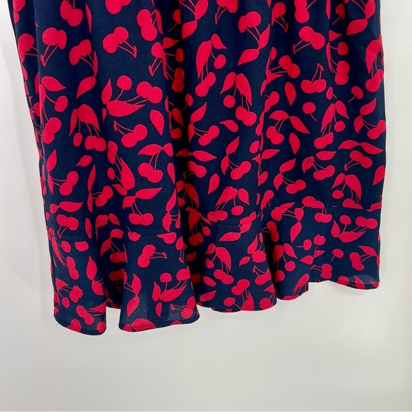 Joie Arryn B Elastic Drop Waist Cherry Print Fruits Blouson Mini Dress S - Picture 9 of 10